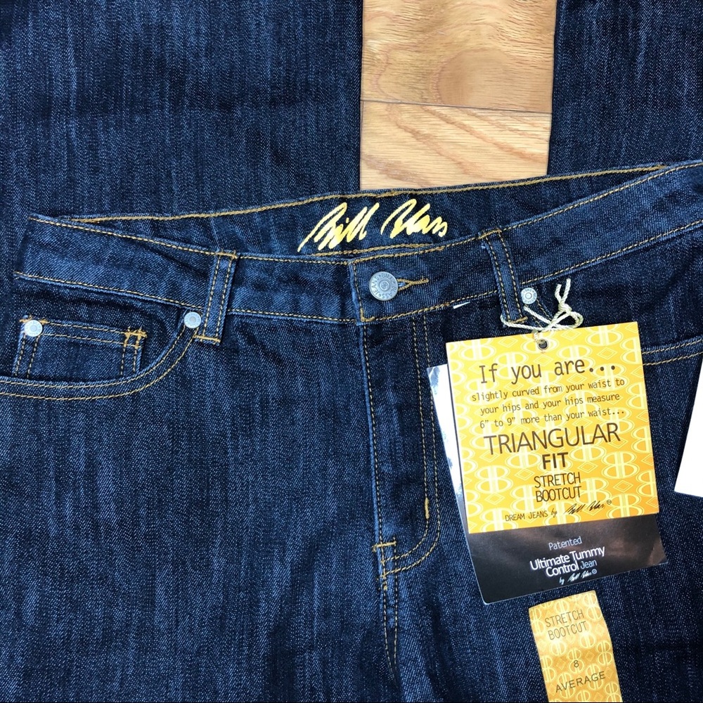 Bill Blass Womens Blue Jeans Size 8 Triangular Fit - Picture 2 of 7